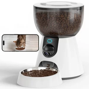 Smart Pet Feeder 4L with Camera & App Control – Stainless Steel Bowl